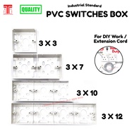 PVC Electrical Box Surface Type / Electrical Box / White Box  Base (3X3/3X7/3X10/3X12) / Kotak Elekt