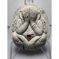 (1) Large Printed Phra Pidta Behind The Amulet Saturday 5 Mahasetthi Model Made Of White Herbs Luang