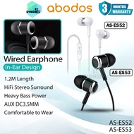 Abodos AS-ES52 Wired Earphone Heavy Bass In-Ear Design Abodos AS-ES53 Headphone 1.2M Length Abodos E