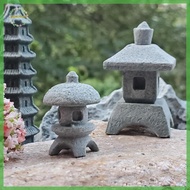 EPMN> Retro Gazebo Chinese Lanterns Mini Pagoda Model Decoration Stone Miniature Statue Sandstone Ho