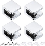 QUARKZMAN Glass Shelf Bracket, Glass Clip Holder with Screws for Glass Shelves with a Thickness of 8