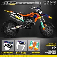 PowerZone Custom Team Graphics Backgrounds Decals Stickers Kit For KTM SX SXF MX 2019-2022 EXC XCW E