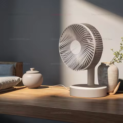 Electric fan desktop turntable fan desktop office bedroom light sound fan student bed dormitory smal