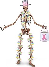Cozypower Easter 12 ft Skeleton Costume Accessories Set Includes Easter Bunny Hat Multicolor Egg Gar