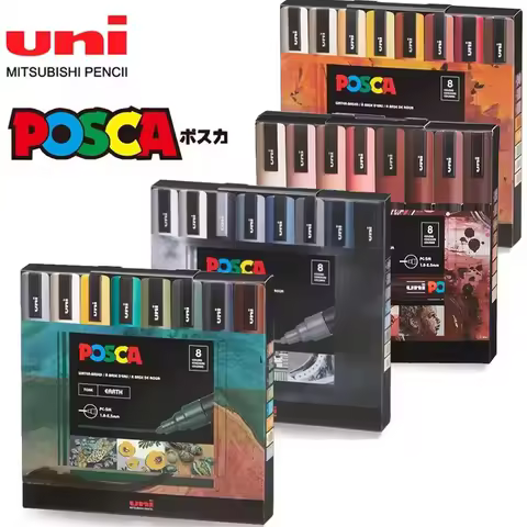 8 Color Japan UNI POSCA Acrylic Markers Gift Box Set PC-5M Medium Font Painting POP Advertising Graf