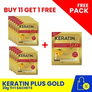 KERATIN PLUS Gold Intense Brazilian Hair Treatment 20g 11+1 sachets, hair care, healthy hair, salon 