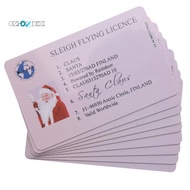 10Pcs Fake Plastic Card  Flying Licence Sleigh Licence for Children  Christmas Gift Xmas Tree Decor