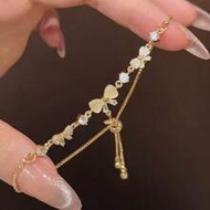 Sparkling Cherry Blossom Bangle, Small Flower Series, With Decoration - Versatile High-End Accessory