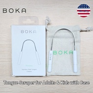 BOKA® Tongue Scraper for Adults & Kids with Case Stainless Steel Tongue อุปกรณ์ทำความสะอาดลิ้น แบบสแ