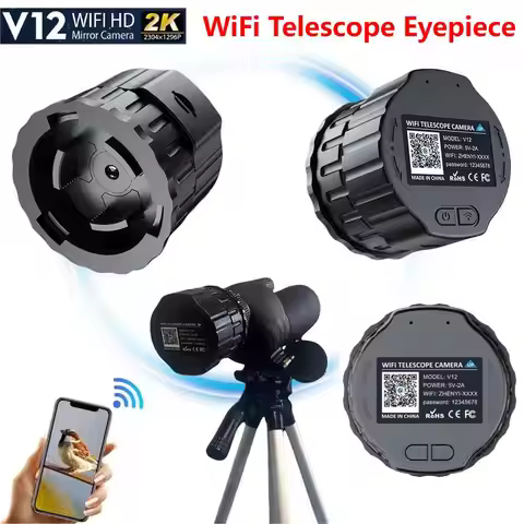 New Microscope V12 Wifi HD Electronic Eyepiece Camera 2K 4 Million Optical Eyepiece for 25mm-50mm Sc