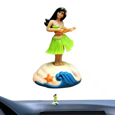 Hawaiian Girl Figurine Hawaiian Shaking Head Figurine For Car Funny Automotive Trim For Road Trip Fo
