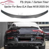 For Mercedes CLA Class W118 C118 FD Style Carbon Fiber Rear Spoiler Trunk Wings Spoiler CLA45 CLA200