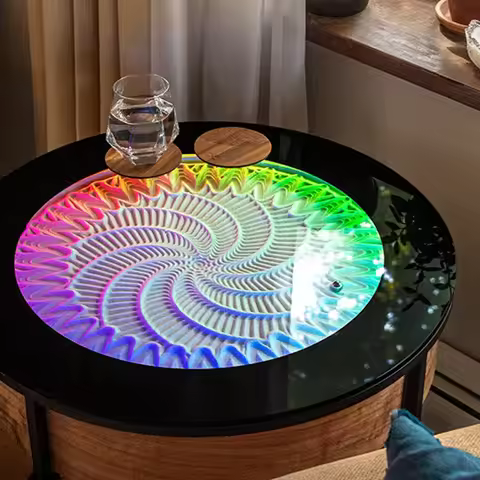 Table Sand Coffee Automatic Sand Art Coffee Table, Magnetic Ball Quicksand Dynamic Art, Kinetic Medi