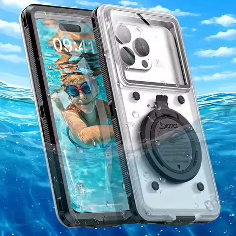 IP68 Universal Waterproof Phone Case for iPhone 17 16 15 Pro Max Self-Check Function Underwater Pouc