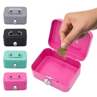 MAELOVE2 Compact Key-lock Metal Cash Box With Handle Small Deposit Safe For Home And Office Storage 