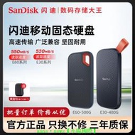 SanDisk閃迪Type-c接口E60 500G E30 480G外置SSD移動固態硬盤