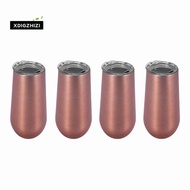 Stainless Insulated Wine Tumbler with Lid -Portable Egg Shape Cup Fashion Gift Cup-6 Oz ,Rose Gold (