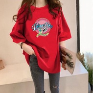 [AMYGO] M-5XL Loose Tshirt Woman Plus Size Baju T shirt Perempuan T-shirt Lengan Pendek Wanita Cloth