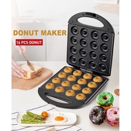 Large 16-Hole Donut Maker Breakfast Cake Maker Cake Maker Two-Door Heating Electric Cake Pan Donut m