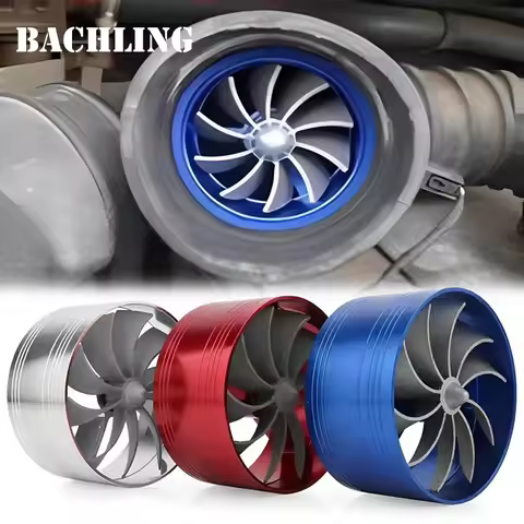 Car Turbine Supercharger Turbo Refit Car Air Intake Turbonator Single Fan Supercharger Gas Saver Kit