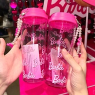 MINISO Barbie Tumbler Bottle with Beaded Handle (640ml)