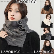 LAYOR1GG Button Scarf, Knitted Solid Color Knitted Turtleneck Scarf, Neck Guard Detachable Turtlenec