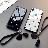 Glass Case For Huawei Y5 Y6 Y7 Y9 Prime Pro 2018 2019 Fashion Love Heart Hard Phone Cover