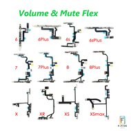 แพรปุ่มโวลุ่มเสียง ปุ่มปิดเสียง Volume mute flex ไอโฟน 6 6S 6 Plus 6S Plus ไอโฟน 7 7 Plus 8 8 Plus ไอโฟน X XS XR XSmax