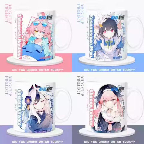 Anime Blue Archive Takanashi Hoshino Cosplay Mark Cup Vitrified Cups Coffee Porcelainous Gun Mug Dri