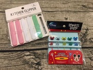 粉色廚房夾5個 & 米奇老鼠食物簽10個 kitchen clipper 5 pcs & Mickey Mouse food picks 10 pcs