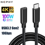 3M 5M USB 3.2 Gen2 Type C Extension Cable PD 100W 10Gbps 4K 60HZ for MacBook Xiaomi Samsung PS4 PS5 