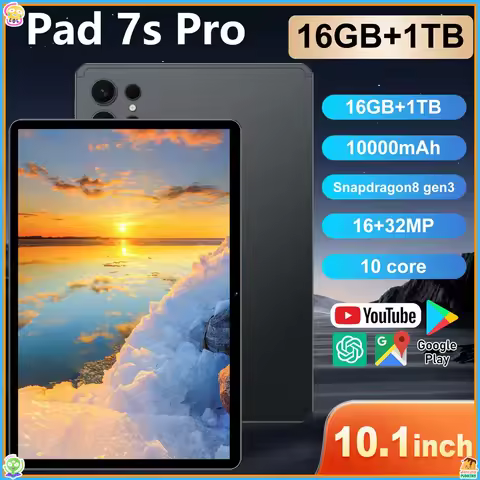 New Pad 7s Pro 22GB+2TB Tablet PC 10.1HD Screen Global Version 10000mAh 5G Dual SIM Card Tablets And