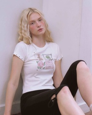 Orangebaskets เสื้อ baby tee แต่งหมุด รุ่น Lucky Baby Tee
