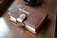 真皮牛皮 手作聖經書套 (不包含紙本聖經) 客製顏色尺寸 印英文字