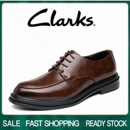 Clarks_รองเท้าผู้ชาย รุ่น สีดำ รองเท้าหนังแท้ รองเท้าทางการ รองเท้าแบบสวม รองเท้าแต่งงาน รองเท้าหนังผู้ชาย