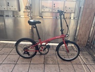 二手單車 20寸 紅色 BTWIN lite120 摺疊變速單車 (元朗Yuen long)
