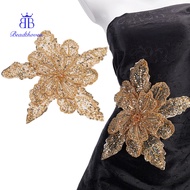 1pc Resin Polyester Flowers for Accessory Clothes golden 302x295x18mm
