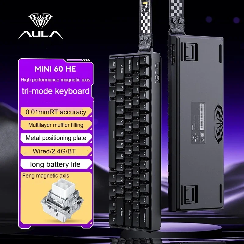 AULA | AULA MINI 60HE Magnetic Keyboard Wireless 60% Rapid Trigger 8K Return Esports Customize RGB M