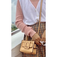 Authentic brand bag (Pimmy), small belt front, small color, apricot color.