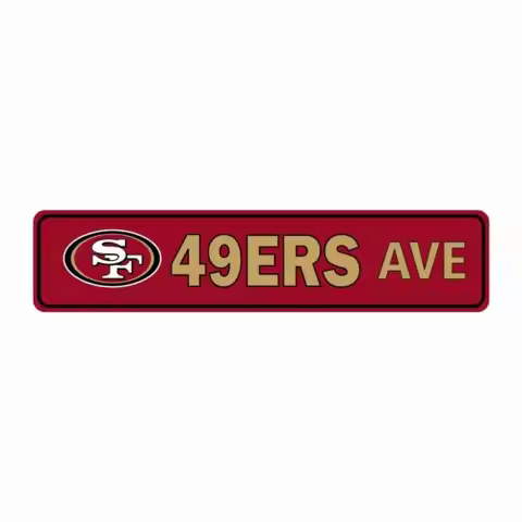 49ERS AVE METAL Large Tin Sign 4 x 16 Street sign