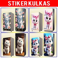 1-DOOR FRIDGE STICKERS, 2-DOOR FRIDGE STICKERS, CAT-MOTIF FRIDGE WALLPAPER