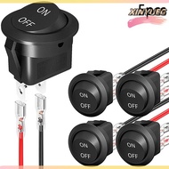 XINYUEG 5Pcs Round Rocker Switch ON Off SPST Mini Toggle Switch 12V For Car Automotive RV 2 Pin Swit