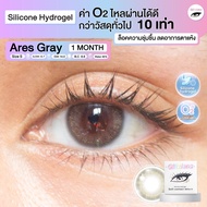 Glitzlens รุ่น Hot🔥 วัสดุ Silicone Hydrogel💧สี Ares Gray [Dia14.0] สำหรับคนตาแห้ง ล็อคความชุ่มชื้น ค