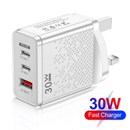30W USB C Charger PD Fast Charging Charger 3 Ports Type C Mobile Phone Power Adapter for Samsung Xia