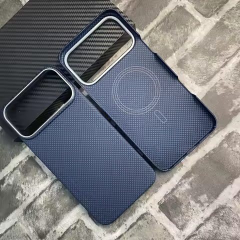 For iPhone 17 Pro Max For Magsafe Magnetic Case Real Carbon Fiber Color Aramid Fiber Cover for iPhon