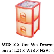 Maxonic 2 Tier Mini Drawer / Medicine Storage / Stationary Storage / CD Storage M118-2Maxonic (Rando