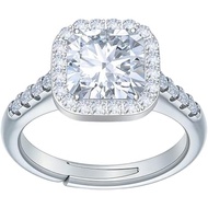 4 Carat Moissanite Engagement Ring for Women, Cushion/Round Cut 4CT Moissanite Wedding Ring, 14K Ros