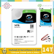 Seagate Skyhawk AI 14TB (ST14000VE0008)Surveillance Internal Hard Drive 3.5 HDD SATA 6Gb/s 256MB Cache for DVR NVR Security Camera System with Drive Health Management