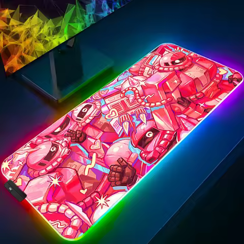 RGB Mouse Pad Mechanical Warrior G-gundam Z-zaku II Gamers Extended Game LED Mousepad Desk Mat Keybo