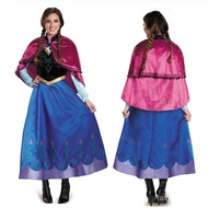 S-4XL Halloween Costume Frozen cosplay Anime Anna Dress Adult
